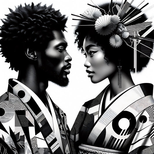 Art Numérique Couple - Poster Romantique Africain Téléchargeable | PixelByArt 💕