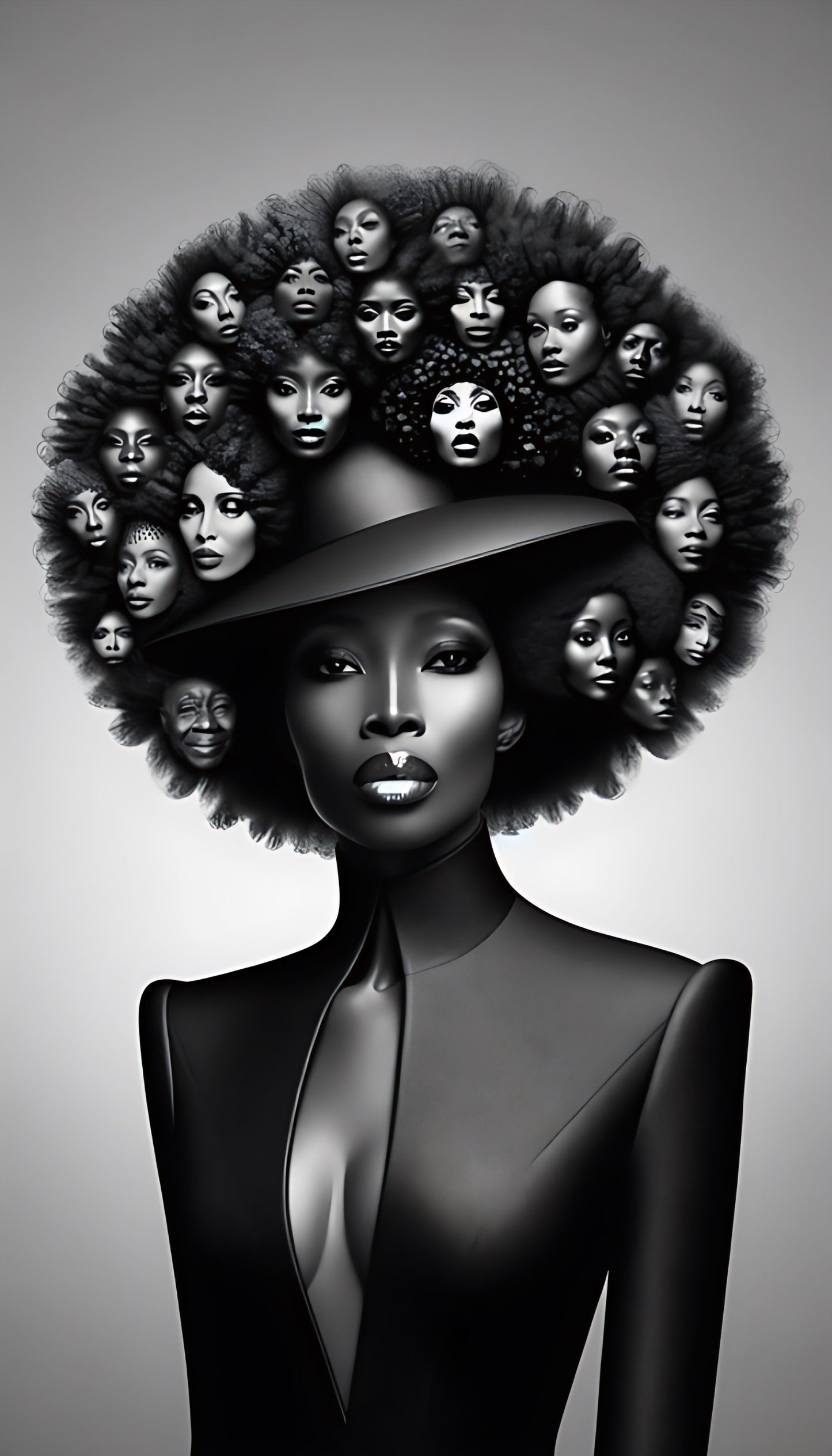 Art mural afro contemporain decoration murale moderne style poster PixelByArt