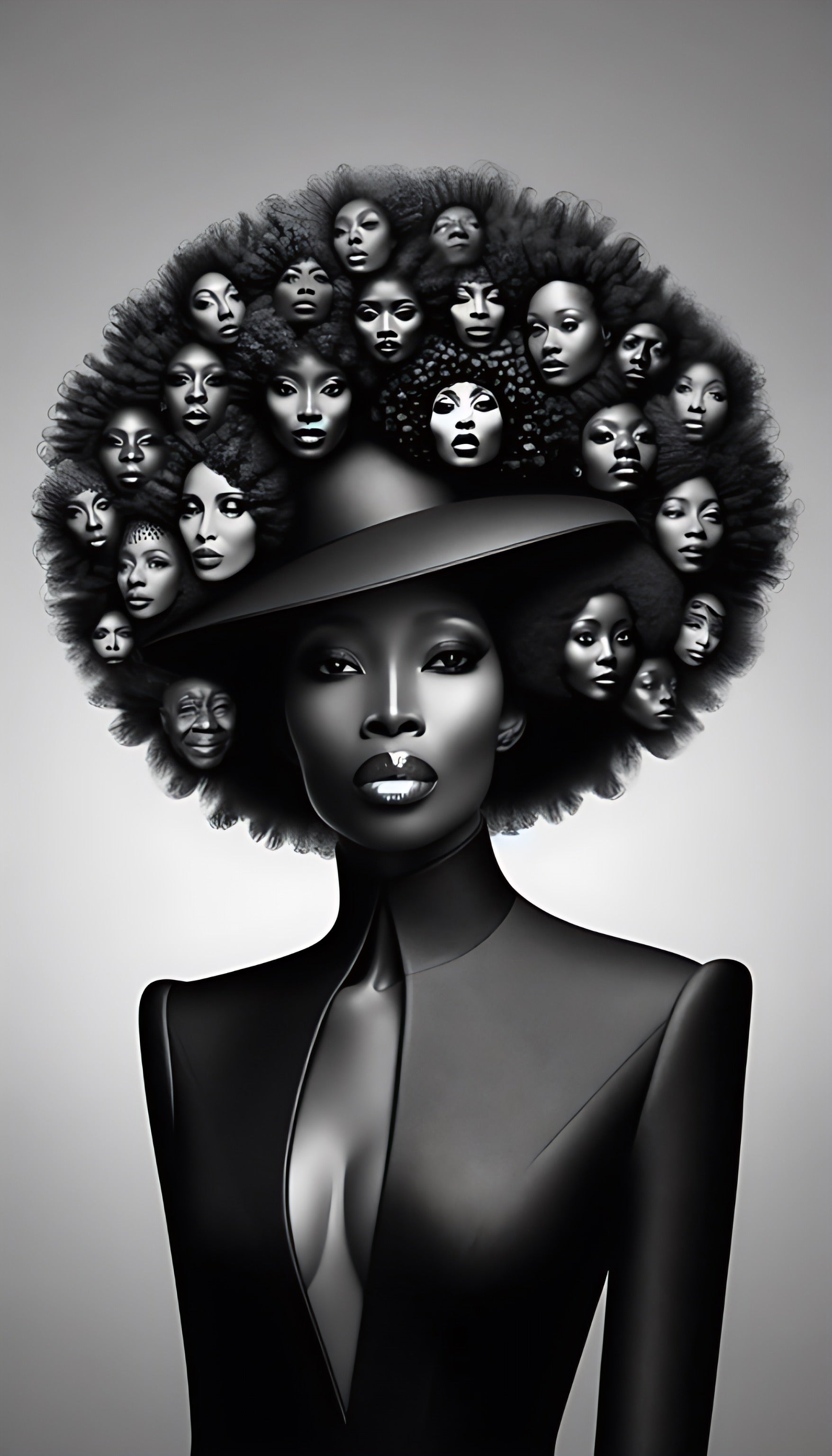 Art mural afro contemporain decoration murale moderne style poster PixelByArt