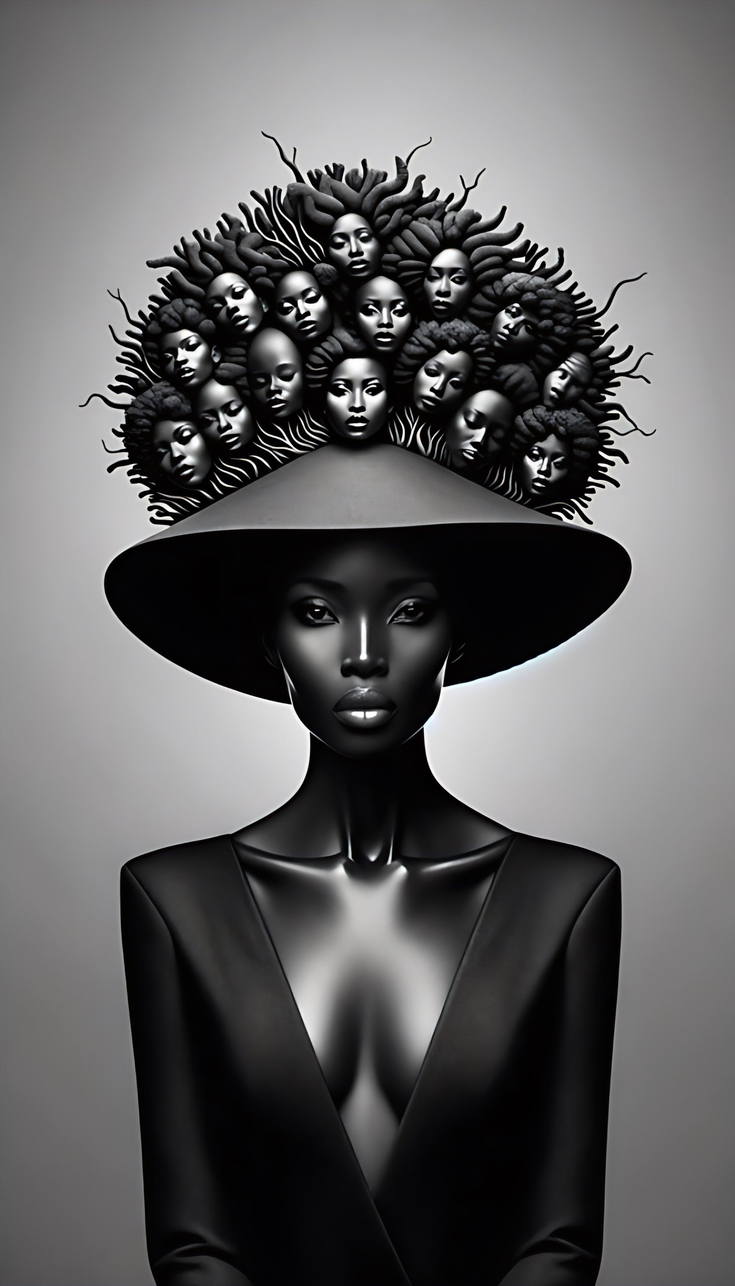 Art mural afro contemporain moderne pour decoration intérieur style poster PixelByArt