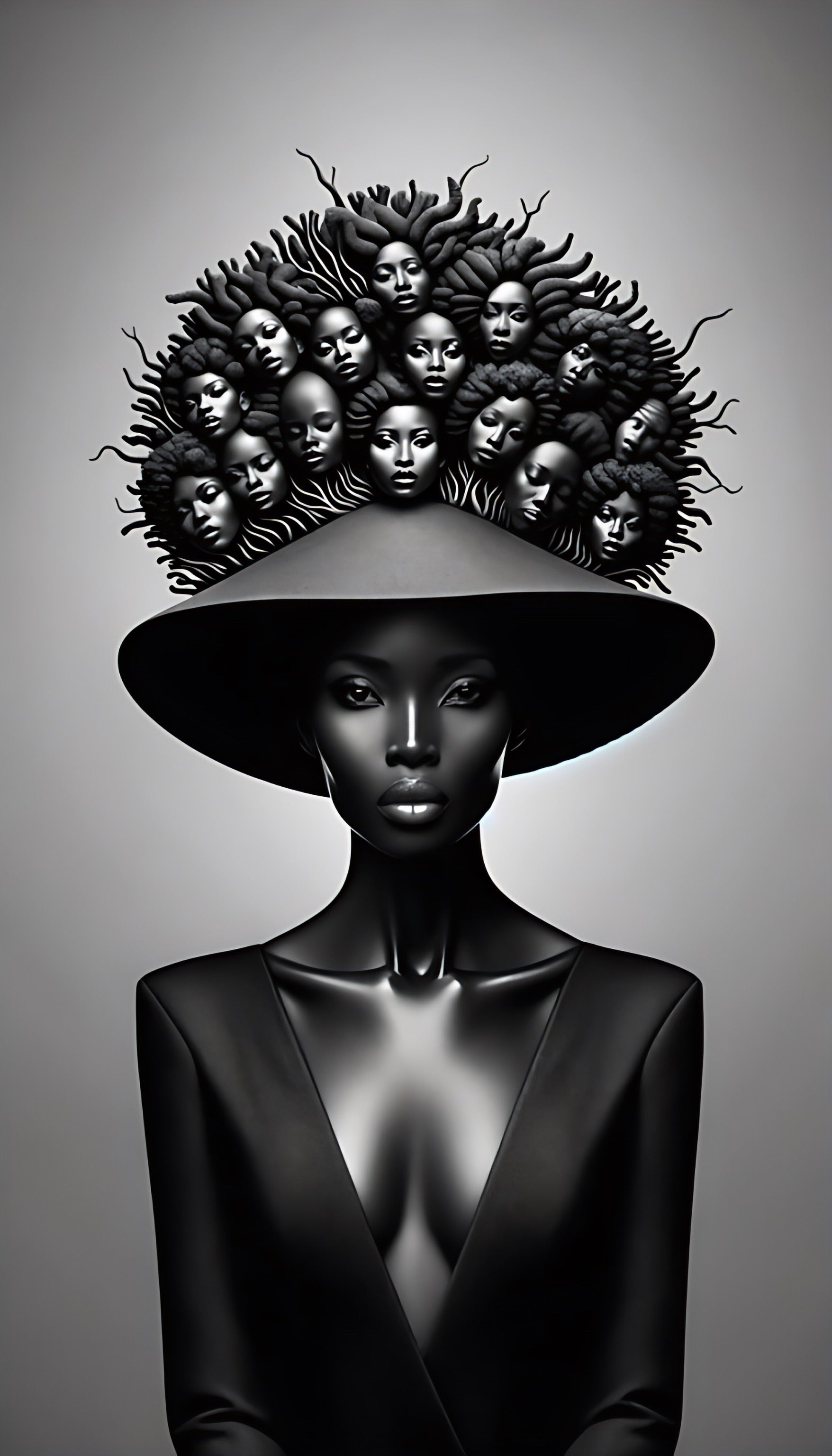 Art mural afro contemporain moderne pour decoration intérieur style poster PixelByArt