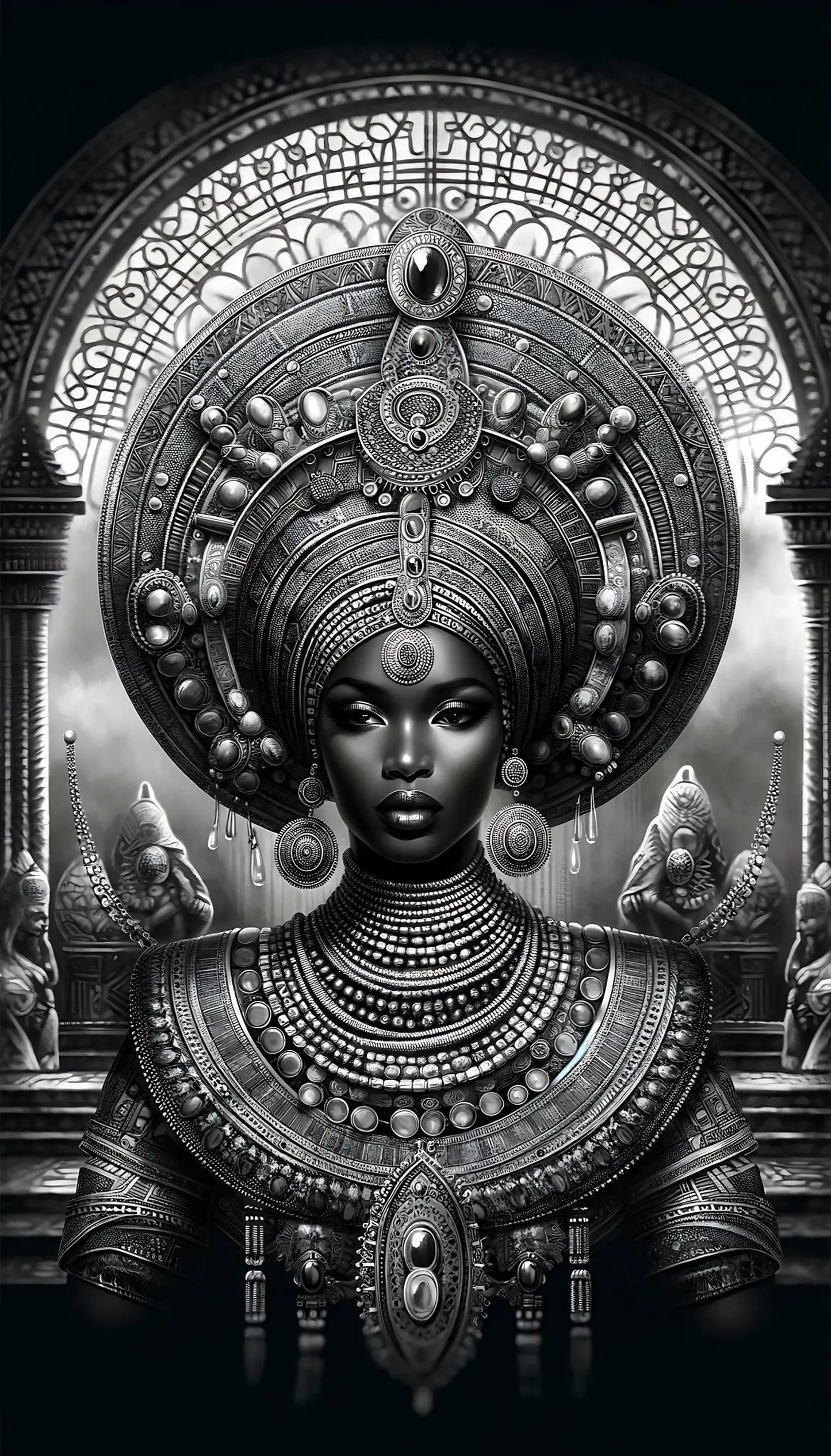 Art mural afro contemporain premium decoration moderne PixelByArt