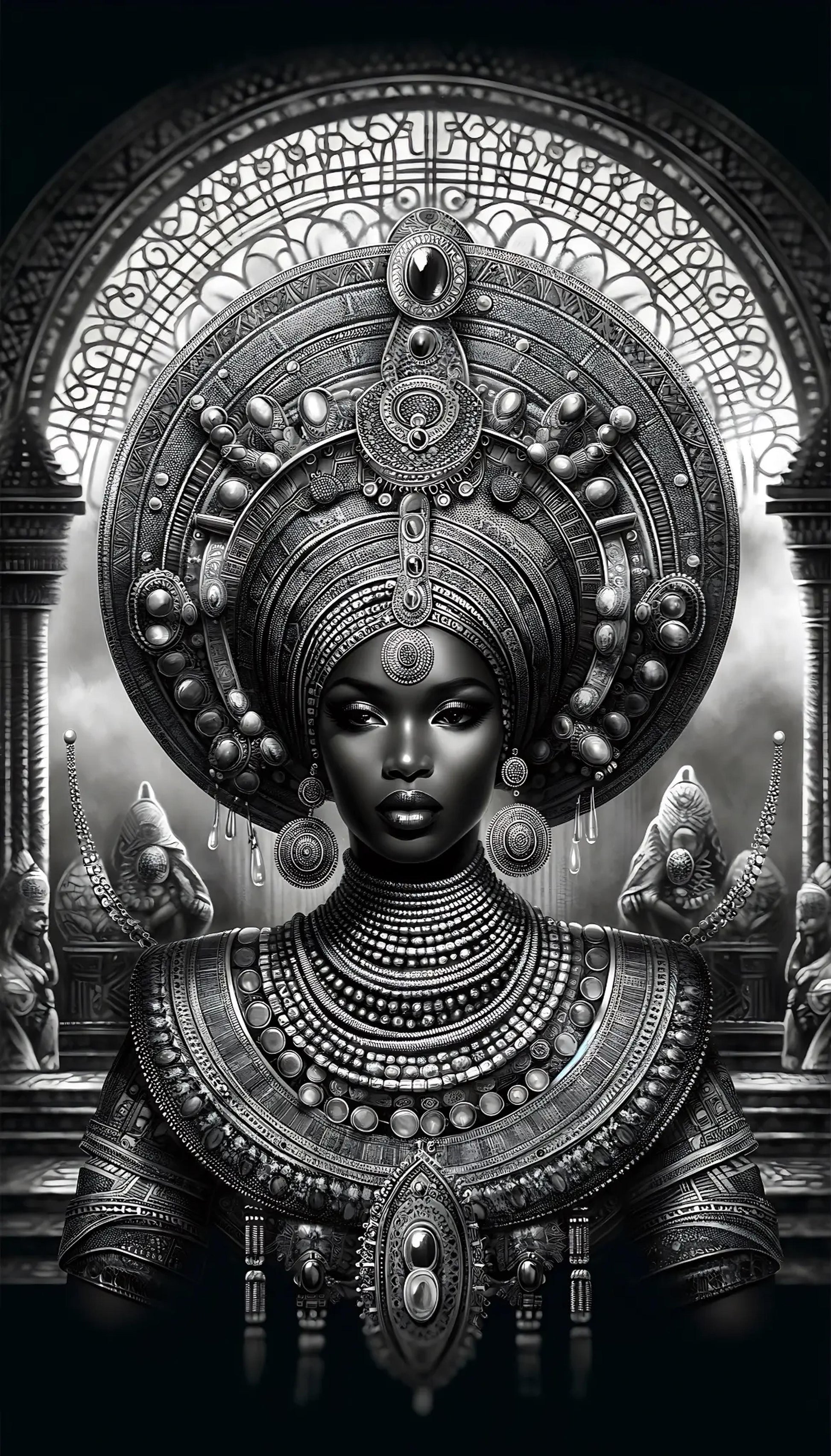 Art mural afro contemporain premium decoration moderne PixelByArt