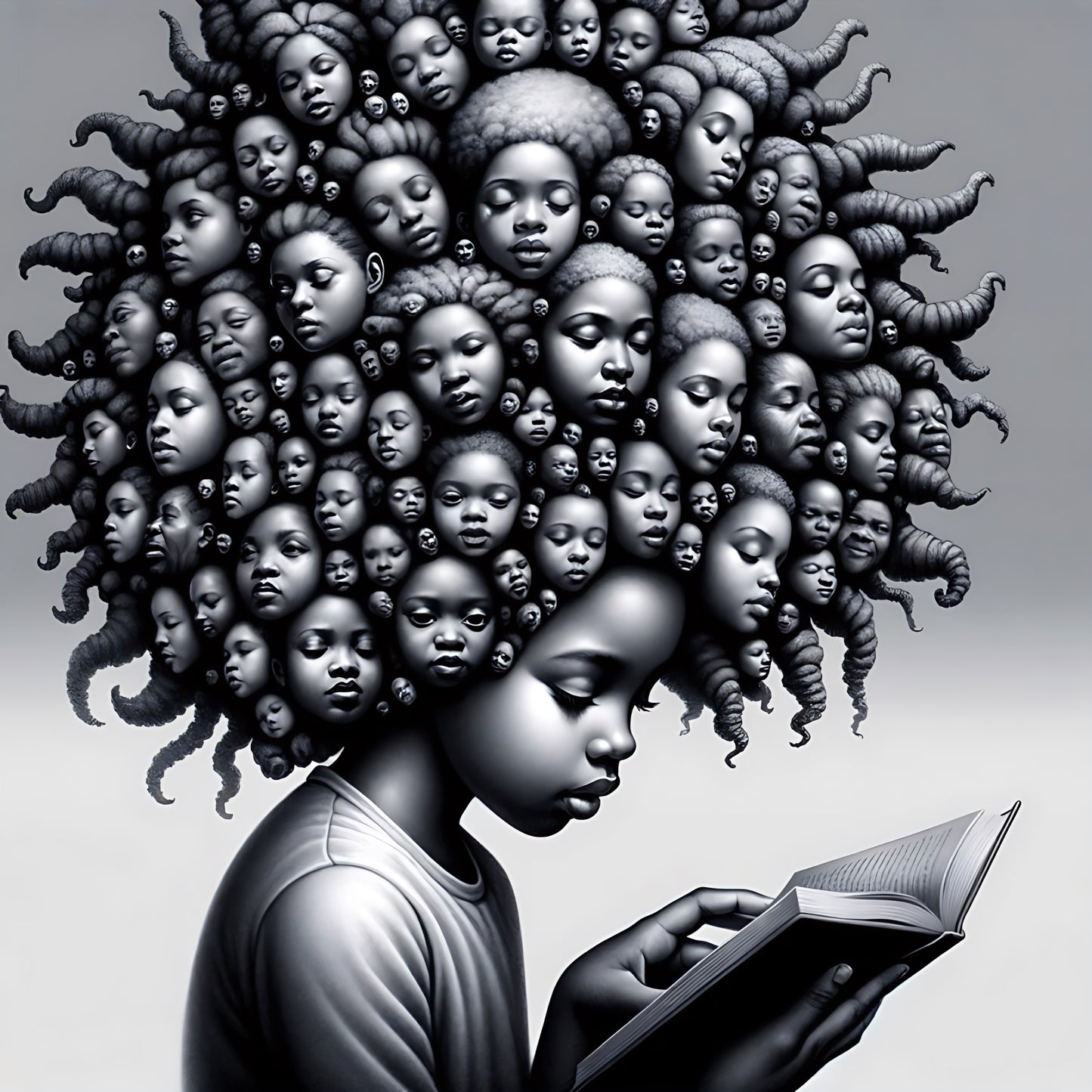 Art mural afro contemporain telechargeable decoration interieur moderne PixelByArt