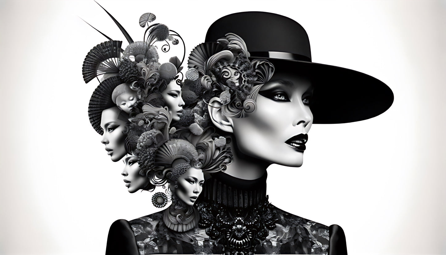 Art mural afro moderne téléchargeable format poster décoration intérieur contemporain PixelByArt