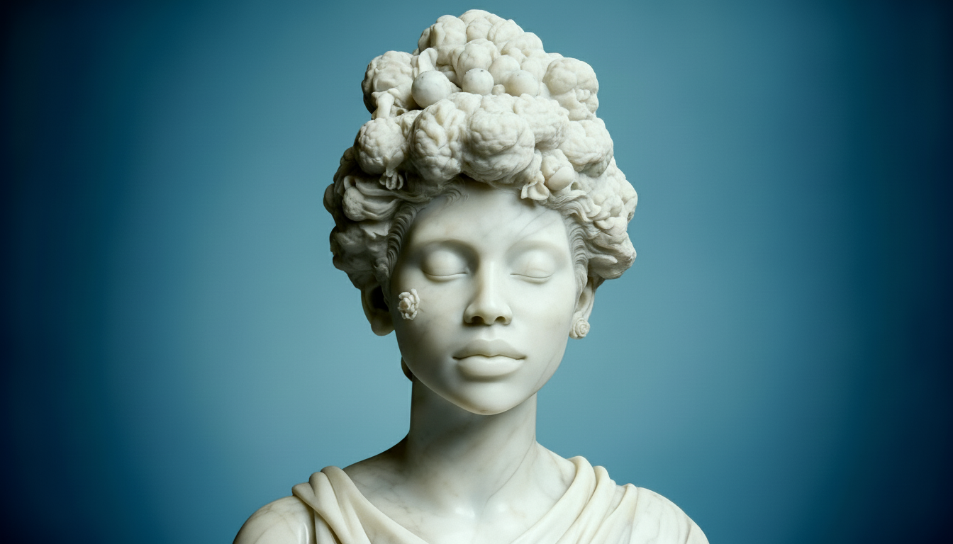 Sculpture en marbre haute definition art contemporain creation Pixelbyart