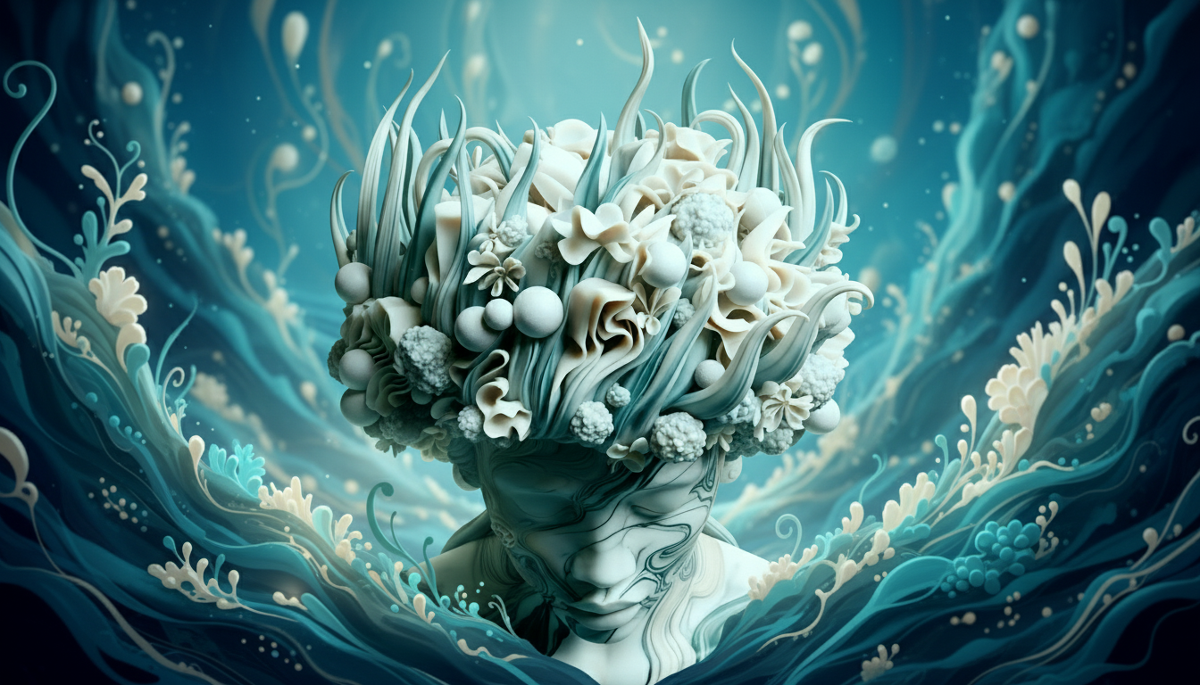 Sculpture marbre artistique vue de dessus plongee art contemporain creation Pixelbyart